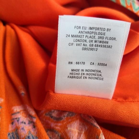 ANTHROPOLOGIE Floreat Livia Orange Halter Dress - Picture 9 of 11